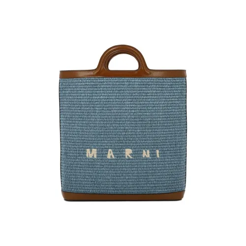 MARNI TROPICALIA Хлопок Тоут Сумка Сумка для покупок Сумка на плечо Сумка Женская Синяя