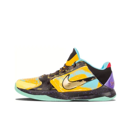 Nike Zoom Kobe 5 Low Топ Баскетбольные кроссовки Мужской Черный Желтый