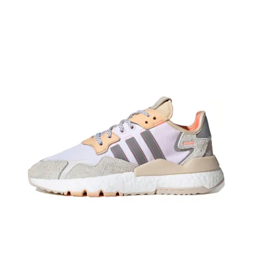 Adidas Originals Nite Jogger Slip-resistant Abrasion-resistant Low Top Повседневная обувь Женская Белый Коричневый Оранжевый