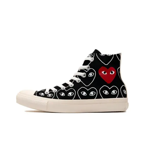 CDG x Converse Chuck Taylor All Star 'MULTI Сердце' Высокие Кеды Унисекс Черный Белый