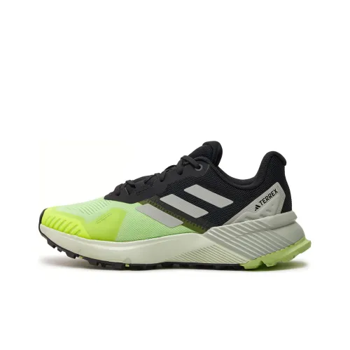 adidas Terrex Soulstride Trail Slip Resistant Abrasion Resistant Низкий Топ Беговые кроссовки Мужской Зеленый Серебристый Черный
