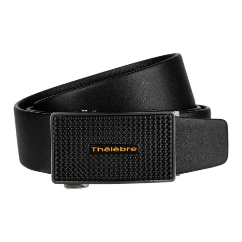 Thereble Натуральная кожа Аутентичный Бизнес Роскошь Свет Роскошь Сплав Пряжка Ремни из коровьей кожи Мужской Черный