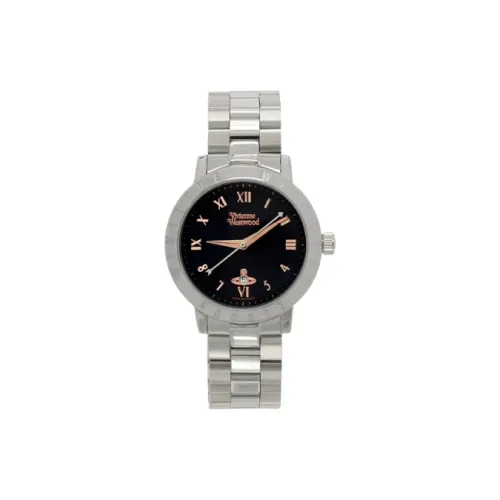 Vivienne Westwood Мужские часы Кварцевый механизм Ремешок из нержавеющей стали 35 мм Черный циферблат