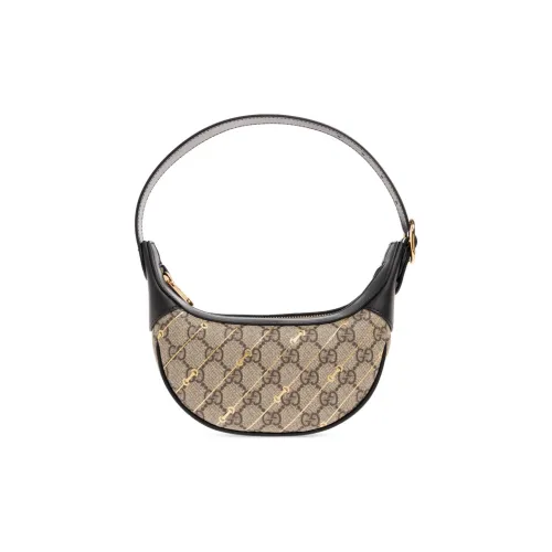 GUCCI GG Supreme Холст Телячья кожа Сумка Холст Сумка через плечо Женская Бежевая