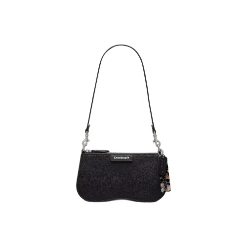 Coachtopia Pebble Leather Shoulder Bag Crossbody Bag Women's Black