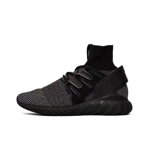 Adidas Originals Tubular Doom Primeknit Нескользящий Легкий Высокий Топ Повседневный Унисекс Чисто Черный