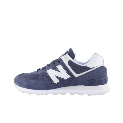 New Balance NB 574 Амортизация Покрытие Низкий Верх Беговые кроссовки Унисекс Синий Белый Серый