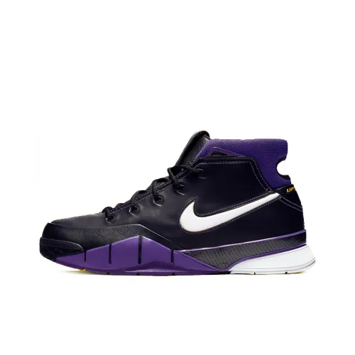 Nike Zoom Kobe 1 MID Топ Винтажные Баскетбольные Кроссовки Мужские Черные Фиолетовые