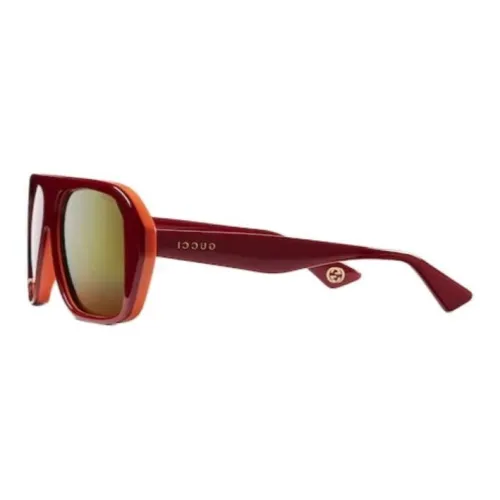 GUCCI Ацетат Квадратные Солнцезащитные очки Мужские Красные