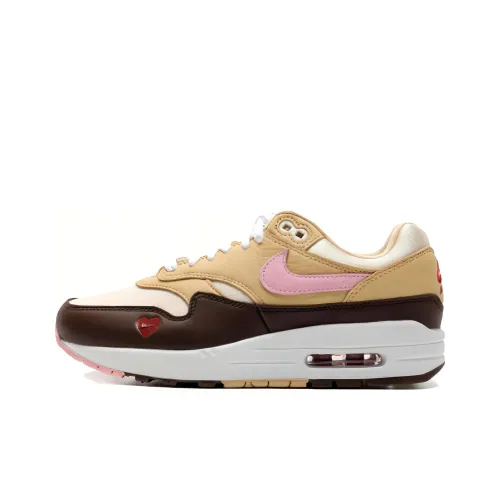 Nike Air Max 1 Устойчивый к истиранию Низкий Топ Casual Женский Коричневый