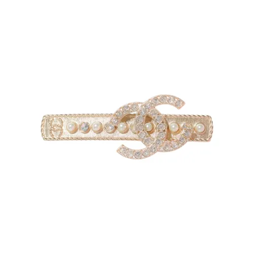 CHANEL 22c Early Spring Белый жемчуг Золотой Кристальный Заколки для волос Женские Золотой