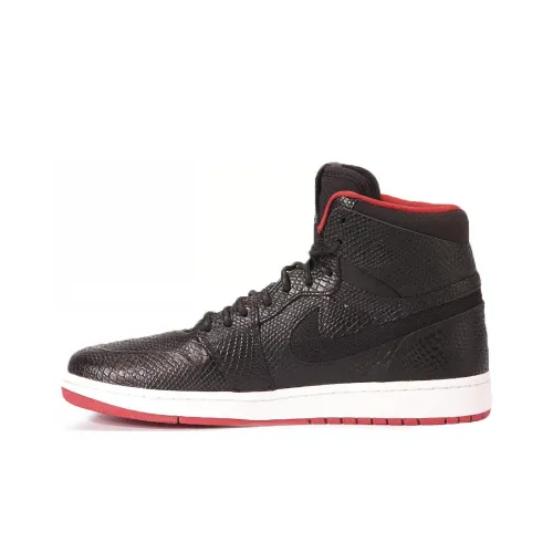 Jordan Air Jordan 1 Ретро Nouveau Snakeskin Non Slip Легкий Высокий Топ Винтажные баскетбольные кроссовки Мужские Черные Красные