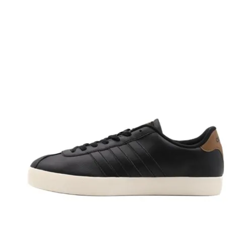 Adidas Vl Court Vulc Slip Resistant Abrasion Resistant Легкий Низкий Топ Скейтборд Кроссовки Мужские Черный Коричневый