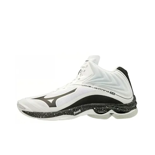 Mizuno Wave Lightning Z6 Slip-Resistant Abrasion-Resistant Breathable MID Training Shoes Unisex White Black Mizuno Wave Lightning Z6 Противоскользящие Износостойкие Дышащие Кроссовки для тренировок Унисекс Белый Черный
