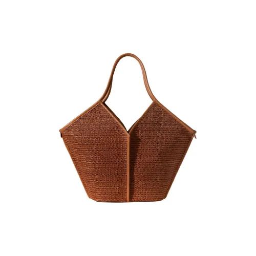 Hereu Кожаная отделка Тоут Сумка Сумка для покупок Сумка на плечо Сумка Мужская Коричневая