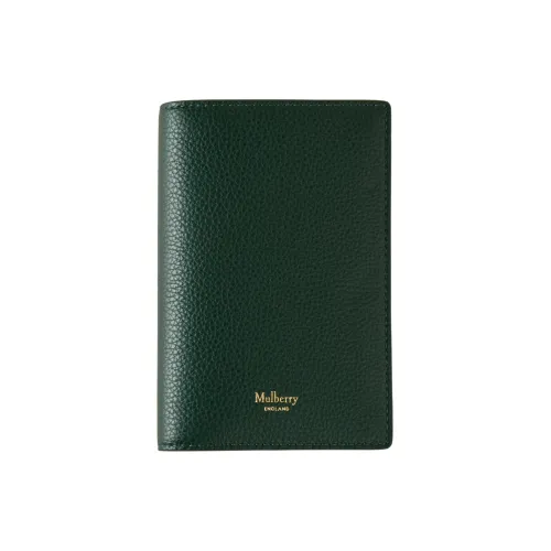 Mulberry Зернистая кожа коровы Держатель для паспорта Женский Классический Зеленый