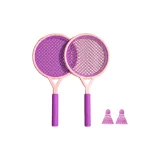 【Розовый и Фиолетовый】2 бадминтонных мяча + 2 ракетки