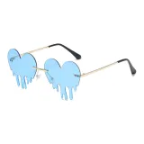 Золотая оправа с синими линзами