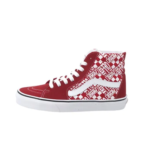 VANS SK8 Покрытие Амортизация Высокие Кроссовки для Скейтбординга Унисекс Красные Белые