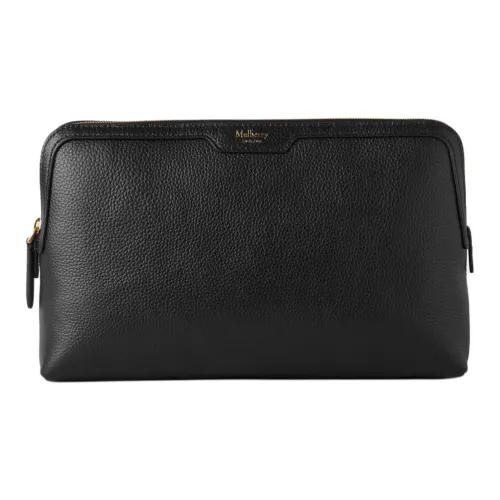 Mulberry Классический Small Grain Кожа Косметичка Средний Женские Черный