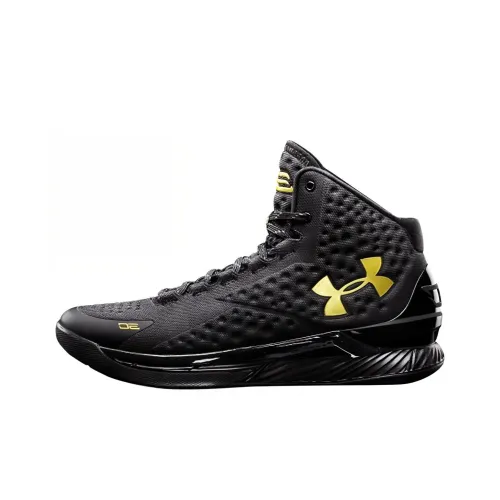 Under Armour Curry 1 Curry 1 Нескользящий Легкий Высокий Топ Баскетбольные кроссовки Мужской Черный