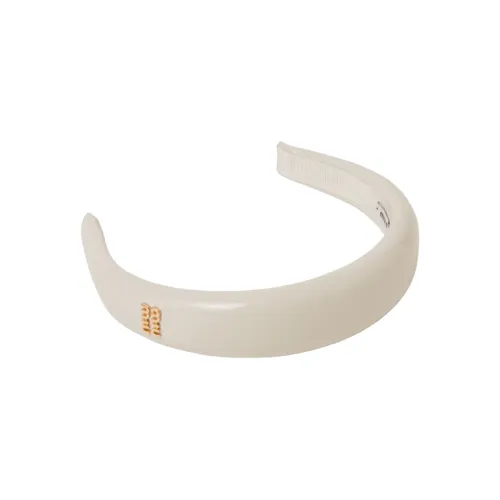 MIU MIU Кожа Металл Лакированная кожа Ободки для волос Женские Бежевый