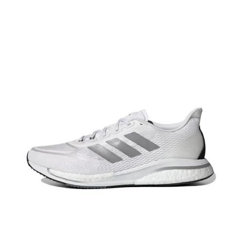 Adidas Supernova+ Slip-Resistant Low Top Casual Running Shoes Men's White Silver