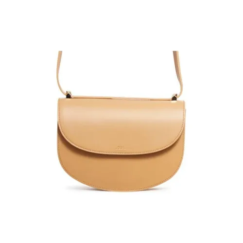 A.P.C Genève Гладкая растительно дубленная кожа Полумесяц Сумка Сумка через плечо Сумка на плечо Женская Орех Коричневый