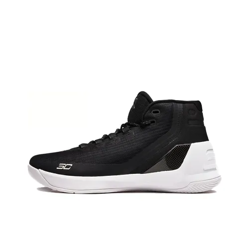 Under Armour Нескользящие Легкие Высокие Баскетбольные Кроссовки Мужские Черно-Белые