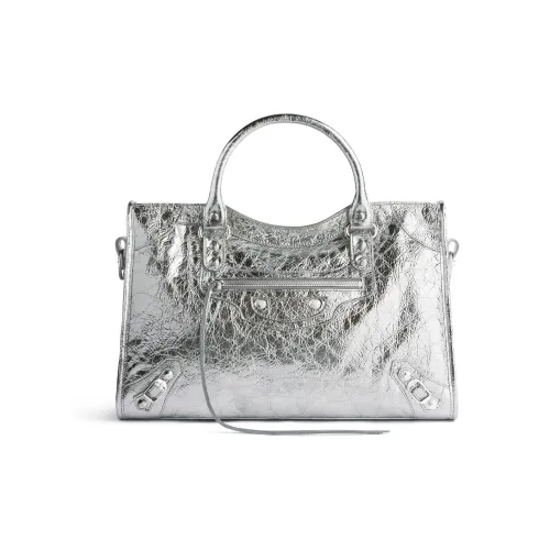 Balenciaga Lambskin Сумка через плечо Сумка среднего размера Women's Silver