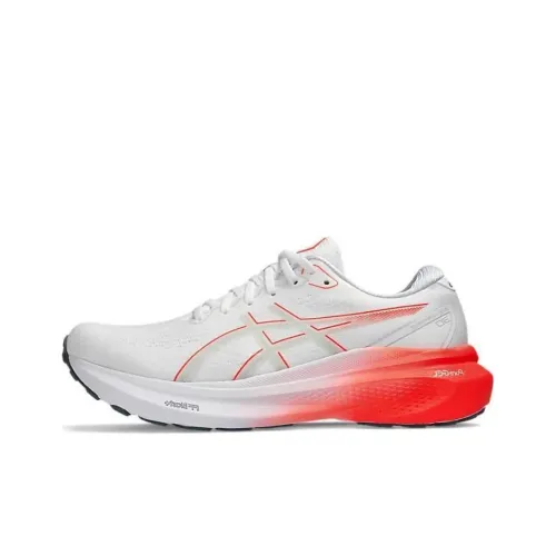 Asics Gel Kayano 30 Low Top Марафон Беговые кроссовки Мужские Белый Красный