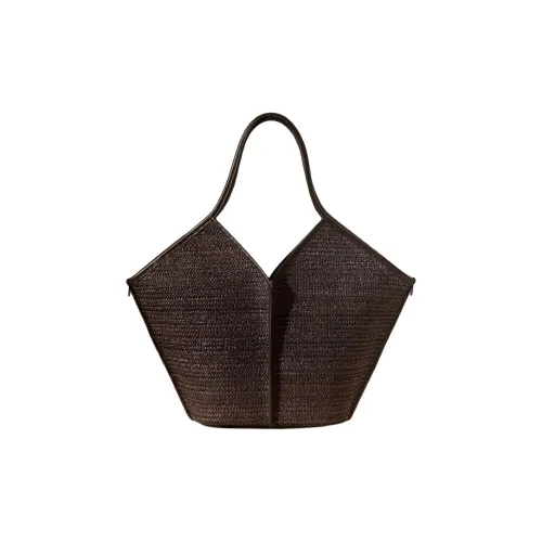 Hereu Raffia с кожаными вставками цветовая схема сумка-тоут сумка для покупок сумка мужская темно-коричневый