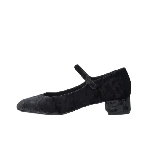 By Far Ginny Грубый каблук Туфли Мэри Джейн 3,5 см Женские Черные