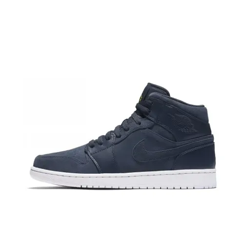 Jordan Air Jordan 1 Ретро MID Armory Темно-синий MID Топ Винтажные баскетбольные кроссовки Мужской Синий