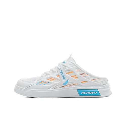 RENBEN Домашние тапочки Мужские Белые Синие и Оранжевые