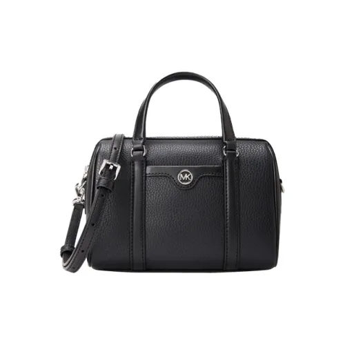 MICHAEL KORS Travel Artificial Leather Boston Cylinder Bag Single Shoulder Bag Small Women's Black Milk White MICHAEL KORS Путешествие Искусственная Кожа Бостон Цилиндрическая Сумка Одно Плечо Сумка Маленькая Женская Черный Молочно-Белый