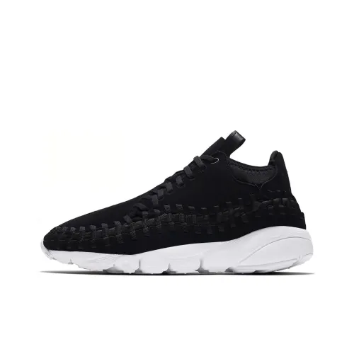 Nike Air Footscape Ткани вязаные Non Slip Легкий Низкий Топ Кэжуал Мужской Черный Белый