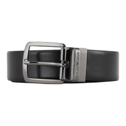 EMPORIO ARMANI Ремни из коровьей кожи Мужской Черный Ширина 3,5 см