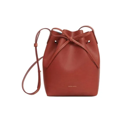 MANSUR GAVRIEL Сумка из дубленой кожи ведрообразной формы сумка через плечо мини женская коричневый и синий