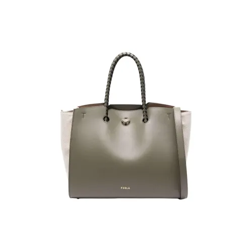 Furla Телячья кожа Тоут Сумка Сумка для покупок Сумка Женская Травяной зеленый Черный Светло-бежевый