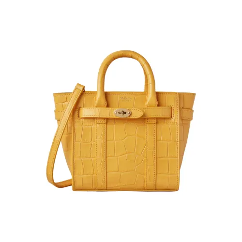 Mulberry Bayswater Матовый Крокодиловый Узор Кожа Сумка через плечо Сумка Extra Mini Женская Желтая