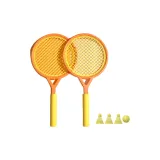 【Апельсин】-3 Бадминтонные Мячи + 1 ПУ (полиуретан) Шар + 2 Ракетки