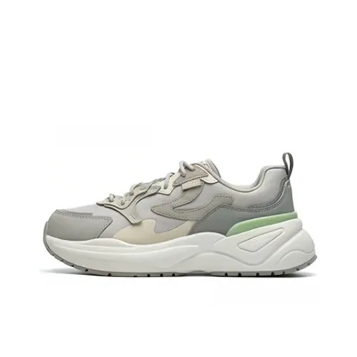 FILA Fashion Sneakers Low Топ Марафон Беговые кроссовки Женские Серо-зеленый