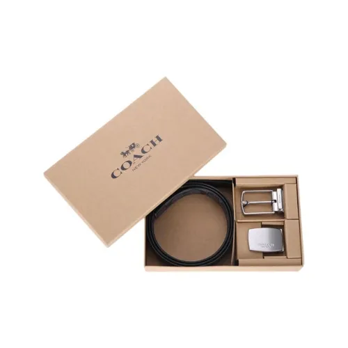 COACH Ремни из коровьей кожи Мужской Черный Ширина 2,8 см