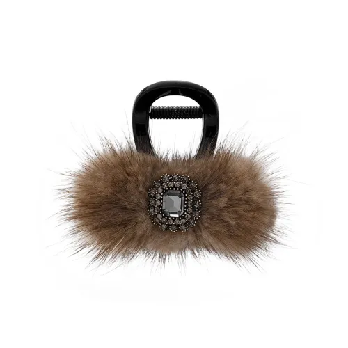 ROYALSASA Искусственный мех искусственный кристалл заколки для волос женские