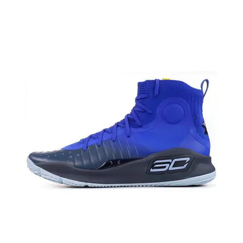 Under Armour Curry 4 Team Royal Амортизация Поддержка Высокие Баскетбольные Кроссовки Мужские Синие
