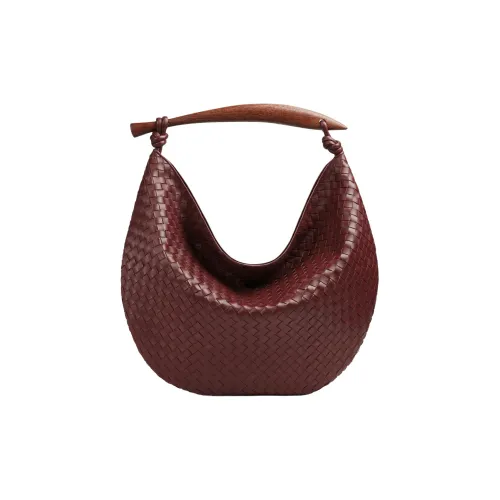 Bottega Veneta SARDINEIntrecciato Овечья шкура Сумка Экстра-большая Женская Бургунди