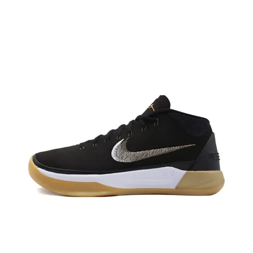 Nike Kobe AD Коби Shock Absorbers Slip-resistant MID Топ Баскетбольные кроссовки для игры Мужской Черный Белый