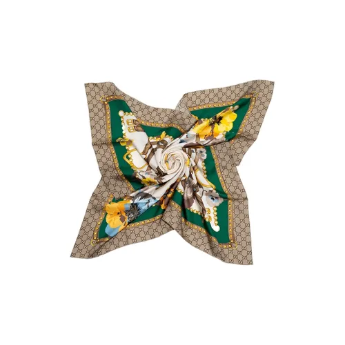 GUCCI GG Blooms Тутовый шелк Повязки на голову Женские Зеленый желтый