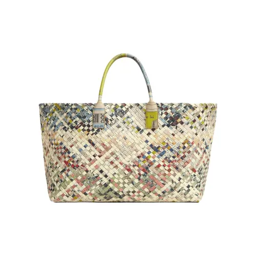 Bottega Veneta Телячья кожа Тоут Сумка Сумка для покупок Сумка Большая Женская Бежевая и Черная